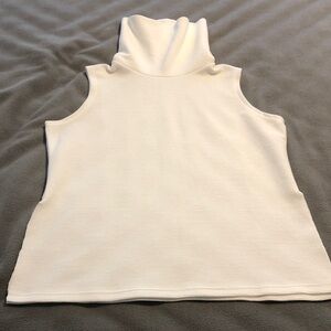 Coco + Carmen white ribbed sleeveless turtleneck top Women’s L/XL